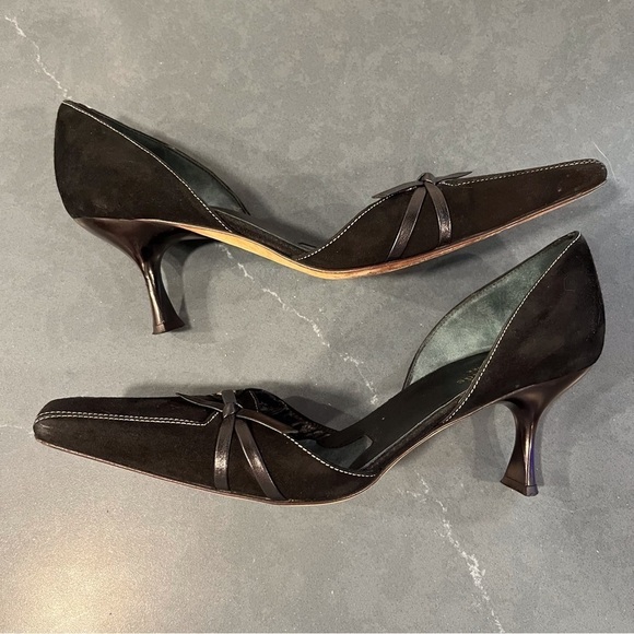 Kate Spade sz 8.5 black suede square to d’orsay pumps - Picture 8 of 16